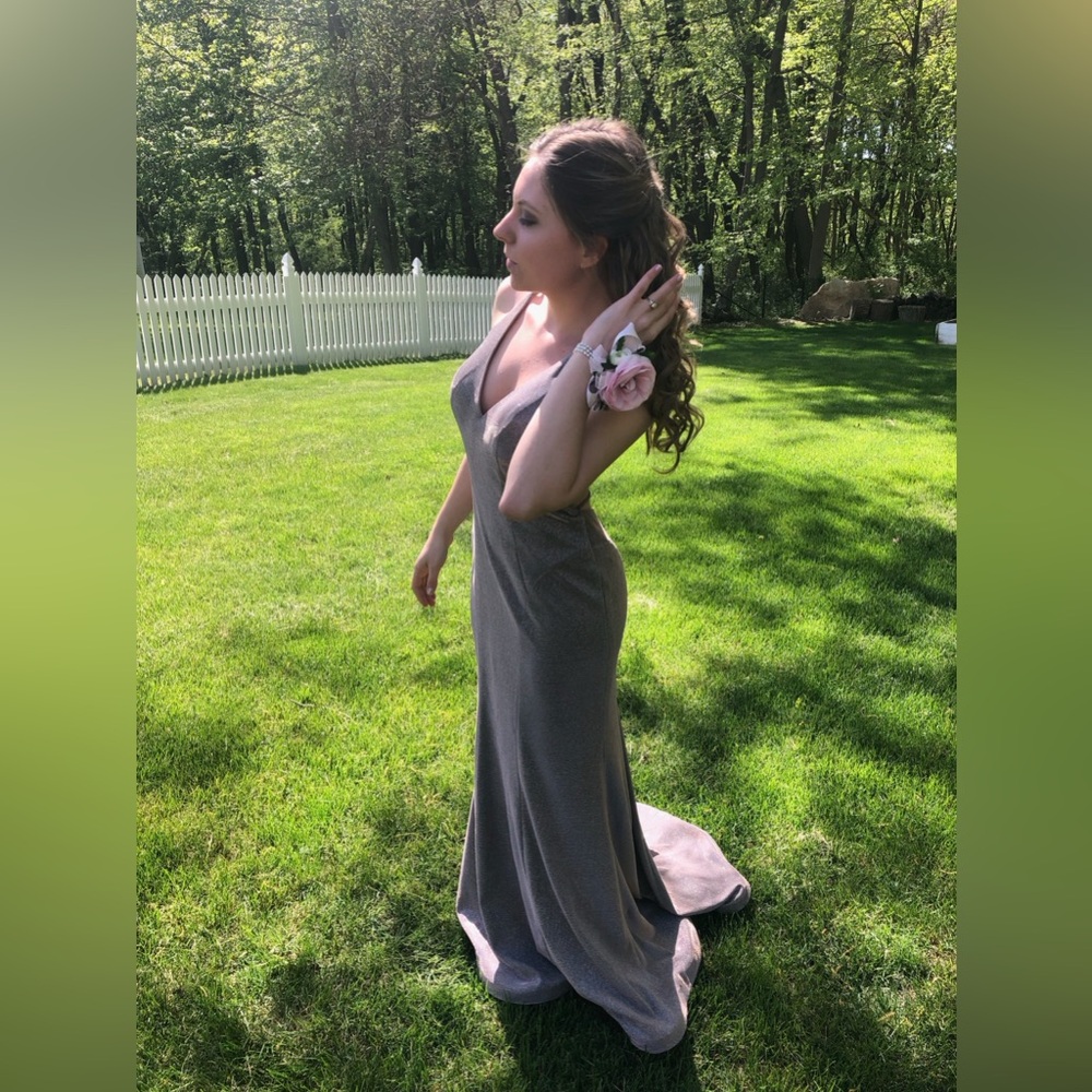 Runway prom dress in champagne